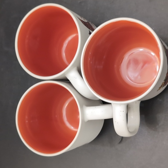 Sheffield Home Ceramic White/Orange Mug Set with Whimsical Gnome Designs. - Picture 6 of 9